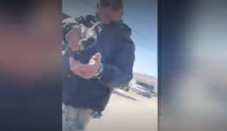 Viral video shows federal agent draw gun on pregnant woman