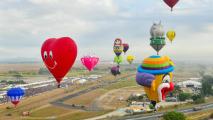 Hot air balloons and flying drones